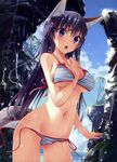  animal_ears bikini cleavage kakuyuki swimsuits tail tan_lines underboob wardrobe_malfunction wet 