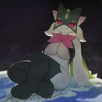 absurd_res anthro breasts deity earth felid female generation_9_pokemon giga hi_res macro mammal meowscarada nintendo nipples pink_nipples planet pokemon pokemon_(species) solo ti-suger