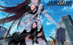  acquire_corp akiba&#039;s_trip cleavage maid thighhighs torn_clothes wallpaper 