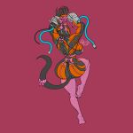 1:1 absurd_res big_breasts big_butt biomechanical breasts butt buttplug buttplug_tail clothing digital_extremes fake_tail female hi_res humanoid legwear plug_(sex_toy) rashchaos red_background sex_toy side_boob simple_background solo tail tencent thick_thighs thigh_highs valkyr_(warframe) warframe