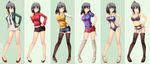  aiko_yumi bra cameltoe character_design cleavage garter_belt heels hunie_pop megane ninamo open_shirt pantsu stockings sweater swimsuits thighhighs 