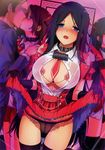  bondage breasts katsurai_yoshiaki nipples no_bra open_shirt pantsu skirt_lift thighhighs 