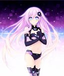  bikini_armor choujigen_game_neptune choujigen_game_neptune_mk2 cleavage compile_heart purple_sister thighhighs tsunako 