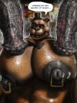 animal_genitalia animal_penis animatronic anthro bear bodily_fluids breasts clothing comic dialogue equid equine equine_genitalia equine_penis erect_nipples five_nights_at_freddy&#039;s five_nights_at_freddy&#039;s_2 flared_penis freddy_(fnaf) furryonline1 genitals group hat headgear headwear hi_res hohohonse horse looking_at_viewer machine male male/male mammal musk musk_clouds musky_penis necktie nipple_piercing nipples penis piercing robot scottgames sweat sweaty_breasts sweaty_genitalia sweaty_pecs trio vein veiny_penis