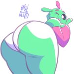 alien alien_humanoid big_butt butt butt_focus female green_body humanoid skull_geck0 solo sploot thick_thighs ufo