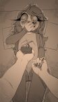 anonymous_artist anthro bodily_fluids clothing crying demon female hand_holding hand_on_face happy helluva_boss hi_res marriage_proposal octavia_(helluva_boss) offering_hand offscreen_character offscreen_human peafowl_demon ring solo tears tears_of_joy