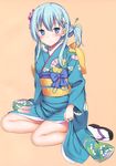  kantai_collection kimono skirt_lift suzuya_(kancolle) takayaki 