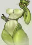 anthro areola argonian big_breasts blush bodily_fluids breasts female genitals horn melee_weapon microsoft nipples non-mammal_breasts nude onm11 pussy reptile scales scalie simple_background solo sword the_elder_scrolls thick_thighs weapon