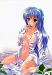  bottomless cleavage detexted dress_shirt erect_nipples komatsu_e-ji no_bra open_shirt see_through wet wet_clothes 