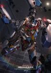  absurdres beam_rifle brayanong999 character_name commentary energy_gun english_commentary english_text glowing glowing_eyes gquuuuuux green_eyes gundam highres holding holding_weapon mecha mecha_focus mobile_suit mobile_suit_gundam no_humans robot science_fiction shield solo space v-fin weapon 