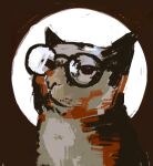  1other animal calico_cat cat closed_mouth cosplay disco_elysium expressionless glasses highres kim_kitsuragi kim_kitsuragi_(cosplay) rusemary solo 
