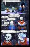  absolutedream animated_skeleton asriel_dreemurr bone boss_monster bovid caprine comic dialogue english_text human lizard mammal monster_kid papyrus_(undertale) protagonist_(undertale) reptile sans_(undertale) scalie skeleton snow snowball snowing text undead undertale video_games 