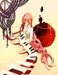  aqua_eyes bad_id bad_pixiv_id gou_(tomero) hair_ornament hair_over_one_eye highres instrument keyboard_(instrument) long_hair megurine_luka pink_hair sitting solo vocaloid 