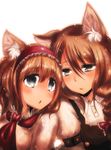  alice_margatroid animal_ears bad_id bad_pixiv_id blonde_hair blue_eyes blush braid cream_(nipakupa) eye_contact hairband kemonomimi_mode kirisame_marisa looking_at_another multiple_girls short_hair touhou yellow_eyes yuri 