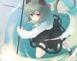  animal_ears grey_hair jewelry mouse_ears mouse_tail nazrin pendant red_eyes short_hair solo tail tomobe_kinuko touhou 