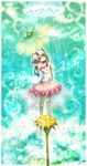 copyright_request dress flower kaze-hime petals pointy_ears silver_hair solo yellow_eyes 