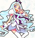  aqua_hair blue_eyes blue_skirt blush cure_marine heartcatch_precure! hijiri_rei kurumi_erika long_hair magical_girl precure skirt solo thighhighs white_background 