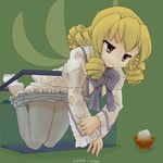  :&lt; bad_id bad_pixiv_id blonde_hair bow drill_hair fish_tank hakka_(dry6) highres in_container legs long_hair luna_child red_eyes solo touhou water wet wet_clothes wings 