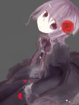  androgynous bad_id bad_pixiv_id bow crona_(soul_eater) dress flower hair_flower hair_ornament lolita_fashion looking_at_viewer petals purple_eyes purple_hair ribbon rose short_hair solo soul_eater 