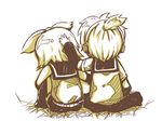  1girl bad_id bad_pixiv_id brother_and_sister kagamine_len kagamine_rin lowres short_hair siblings sou_tamae twins vocaloid 
