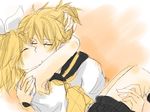  1girl bad_id bad_pixiv_id blonde_hair brother_and_sister carrying hair_ribbon hetero incest kagamine_len kagamine_rin kiss ribbon siblings twincest twins vocaloid yaichi_(reverie) 