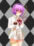  blush bottomless cable chocolate dress_shirt eyes hairband komeiji_satori n-mix oversized_clothes pink_hair red_eyes shirt short_hair solo touhou valentine white_shirt 