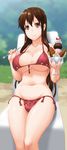  akagi_(kancolle) bikini byeontae_jagga cleavage erect_nipples kantai_collection swimsuits underboob 