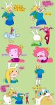 absurd_res adventure_time anatid anseriform anserinae anthro avian bird blonde_hair breasts bunny_ear_hat cake_the_cat cartoon_network clothing crown dialogue felid feline female fionna_the_human goose hair hat headgear headwear hi_res human humanoid male mammal pink_body pink_skin prank prince_gumball unknown_artist