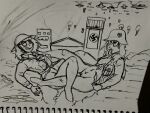 anthro battle bottomless british clothed clothing duo equid equine female female/female fetish_wear genitals hi_res history horse juninhooficial knife mammal military military_base nazi nazi_uniform night paratrooper pony pussy questionable_consent scissors sex story story_in_description swastika traditional_media_(artwork) unifrom wehrmacht world_war_2