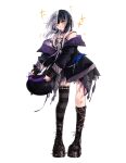  1girl absurdres arm_strap black_arm_warmers black_boots black_choker black_coat black_dress black_hair black_thighhighs boots breasts cauldron choker cleavage coat dress full_body grey_hair grin highres hololive hololive_english large_breasts long_hair looking_at_viewer multicolored_hair purple_coat ribbon shiori_novella shiori_novella_(1st_costume) single_thighhigh smile solo sparkle spiked_boots split-color_hair standing striped_arm_warmers striped_clothes striped_thighhighs teeth thighhighs transparent_background two-sided_coat two-sided_fabric two-tone_hair virtual_youtuber vo_(sheerra212) white_ribbon yellow_eyes 