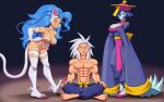 abs aeolus06 animal_humanoid asian_clothing asian_mythology barefoot big_breasts big_butt blue_body blue_eyes blue_hair blue_skin bottomwear breasts butt capcom cat_humanoid chinese_clothing chinese_dress chinese_hat chinese_mythology claws cleavage clothed clothing crossed_legs darkstalkers dress east_asian_clothing east_asian_mythology feet felicia_(darkstalkers) felid felid_humanoid feline feline_humanoid female footwear fur grin group hair hat headgear headwear hi_res hsien-ko_(darkstalkers) human humanoid imminent_sex interruption jiangshi jon_talbain male male/female mammal mammal_humanoid meditation muscular muscular_human muscular_male mythology nude nude_female nude_humanoid pants pants_only pecs pink_claws shoes smile thick_thighs topless topless_human topless_male trio undead white_body white_fur white_hair wide_hips yellow_eyes