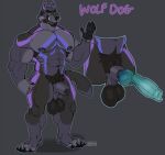 animal_genitalia animal_penis anthro balls biped canid canine canine_genitalia canine_penis canis domestic_dog erection genitals hi_res hybrid knot knotted_penis lddraws male male_anthro mammal penis solo standing tagme wolf
