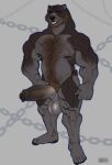 anthro arm_hair balls bear beard big_balls big_penis biped body_hair brown_bear chest_hair erection facial_hair feet foreskin genital_raphe genitals grizzly_bear hi_res huge_penis humanoid_feet humanoid_genitalia humanoid_penis lddraws leg_scar male male_anthro mammal nipple_piercing nipples penis piercing plantigrade pubes raphe_(anatomy) scar scars_all_over scrotal_raphe solo standing thigh_scar ursine vein veiny_penis