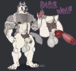 animal_genitalia animal_penis anthro armpit_hair balls big_balls big_penis body_hair canid canine canine_genitalia canine_penis chest_hair dire_wolf ear_piercing facial_piercing genitals hi_res huge_balls huge_penis lddraws male mammal multiple_piercings nipple_piercing nipples nose_piercing nose_ring penis piercing prehistoric_species pubes ring_piercing sheath solo