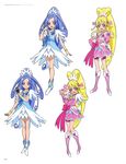  ai-chan_(precure) aida_mana bike_shorts dokidoki!_precure dress heels hishikawa_rikka pretty_cure takahashi_akira 