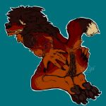 andromorph anthro blue_background butt canid canine canis domestic_dog fur hairy_pussy hi_res intersex mammal nude presenting presenting_hindquarters puppy_meats red_body red_fur rooster_(rottingxrooster) rottingxrooster simple_background smile solo trans_(lore) trans_man_(lore)
