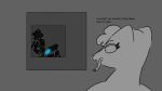 anthro female generation_5_pokemon generation_7_pokemon genitals glowing glowing_genitalia humanoid legendary_pokemon looking_out_window looking_surprised male male/female mienshao nintendo oral pokemon pokemon_(species) rubykadobie surprise surprised_expression text voyeur zeraora