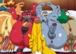 absurd_res anthro anus big_penis butt charizard generation_1_pokemon generation_6_pokemon generation_7_pokemon genitals gogoat group hi_res hypno_(pokemon) hypnosis imminent_sex incineroar machamp male male/male mind_control nintendo penis pokemon pokemon_(species) unknown_artist