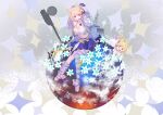  1girl absurdres ahoge animal_ear_fluff animal_ears arcueid_brunestud blonde_hair breasts cat_ears cat_girl chibi cleavage crescent crescent_hair_ornament crescent_moon dual_persona fate/grand_order fate_(series) field flower flower_field full_moon hair_ornament headphones highres hood hoodie large_breasts looking_at_viewer microphone midriff moon neco-arc no_shoes noe134h58 open_clothes open_hoodie phantas-moon phantas-moon_(second_ascension) pink_hoodie red_eyes red_moon short_hair sitting skirt soles spread_toes stirrup_legwear thighhighs toeless_legwear toes tsukihime 