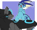 ahegao andromorph_(lore) animated anthro balls_deep black_body black_fur blue_background blue_body blue_eyes blue_fur bodily_fluids border cum cum_in_pussy cum_inside cute_fangs duo eeveelution eye_roll fangs female female_on_top feral fin frill_(anatomy) fur generation_1_pokemon generation_2_pokemon generation_7_pokemon genital_fluids genitals grey_body grey_eyes grey_fur head_fin hybrid knot knotted_penis legendary_pokemon looking_pleasured looking_up_at_another loop male male/female male_on_bottom markings narrowed_eyes neck_frill nightdazed nintendo on_bottom on_top open_mouth open_smile outline penetration penile penile_penetration penis penis_in_pussy pokemon pokemon_(species) pussy ring_(marking) showers_the_vaporeon signature simple_background smile tail tail_fin tail_motion teeth thrusting tongue tongue_out umbreon vaginal vaginal_penetration vaporeon white_border white_outline yellow_sclera zeraora