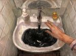  bathroom fate/grand_order fate_(series) faucet faux_traditional_media horror_(theme) mirror pov pov_hands reflection rubber_duck sink soap_bottle solo t0da tile_wall tiles water 