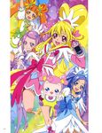  ai-chan_(precure) aida_mana bike_shorts dokidoki!_precure dress heels hishikawa_rikka kenzaki_makoto pretty_cure takahashi_akira thighhighs yotsuba_alice 