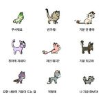  black_eyes cat claws commentary_request espeon espurr from_side galarian_meowth glameow korean_commentary korean_text litten majyo_(witch_poke) meowth no_humans pokemon pokemon_(creature) pokemon_focus purrloin simple_background sitting skitty sprigatito standing translation_request white_background 
