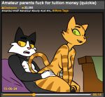 2025 anthro big_butt breasts butt domestic_cat duo felid feline felis female fran_(litterbox_comics) green_eyes hi_res husband_and_wife joel_(litterbox_comics) leg_grab litterbox_comics looking_at_viewer male male/female mammal married_couple mature_female mature_male multicolored_body nude on_bottom on_top orange_body parody porn_video pornography redout reverse_cowgirl_position sex smile striped_body stripes thick_thighs thigh_grab third-party_edit two_tone_body video_player yellow_eyes