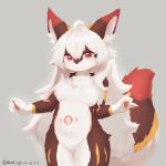1:1 2025 4_fingers absurd_res ahoge anthro arm_markings belly belly_markings big_ears big_tail biped black_nose blush breasts brown_body brown_ears brown_fur canid canine chest_tuft claws colored countershade_face countershade_fur countershade_legs countershade_torso countershading cute_fangs dated digital_media_(artwork) digital_painting_(artwork) dipstick_ears dipstick_tail ear_markings fangs featureless_breasts featureless_crotch female female_anthro finger_claws fingerpads fingers fluffy fluffy_tail fox front_view fur gloves_(marking) grey_background hair hi_res inner_ear_fluff kemono leg_markings long_hair looking_at_viewer mammal markings medium_breasts monotone_hair multicolored_body multicolored_ears multicolored_fur multicolored_tail navel nude painting_(artwork) pawpads pink_markings pink_pawpads portrait red_body red_ear_tips red_ears red_eyes red_fur red_tail red_tail_tip shaded shiokisylvia simple_background smile snaggle_teeth snaggle_tooth solo standing tail tail_markings teeth thick_tail three-quarter_portrait tuft white_body white_claws white_countershading white_hair white_inner_ear white_inner_ear_fluff yellow_body yellow_fur yellow_markings