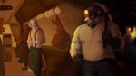 2021 albino anthro background_character badger bar biped black_body black_fur cavern clothed clothing colored cougar echo_(series) echo_project european_badger felid feline feng_yaolin fur hi_res holding_lantern lagomorph leporid lex1art male mammal meles miner miner_helmet multicolored_body multicolored_fur mustelid musteline nikolai_krol pantherine pickaxe rabbit samuel_ayers signature the_smoke_room tiger two_tone_body two_tone_fur white_body white_fur