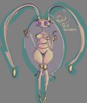absurd_res antennae_(anatomy) claws female generation_7_pokemon hi_res horn humanoid nintendo pheromosa pokemon pokemon_(species) purple_eyes rik_grape slim slim_female small_waist solo thighs ultra_beast white_body yellow_horn