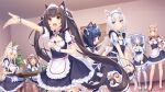  6+girls :3 :d :o animal_ear_fluff animal_ears apron arm_up azuki_(nekopara) bell blonde_hair blue_bow blue_eyes blue_hair blush bow breasts brown_hair brown_tail cat_ears cat_girl cat_tail chair chocola_(nekopara) cinnamon_(nekopara) closed_eyes coconut_(nekopara) door fake_animal_ears fern fishnet_pantyhose fishnets game_cg green_bow green_eyes green_shoes hairband heterochromia high_heels highres large_breasts logo long_hair looking_at_viewer looking_to_the_side maid maid_apron maid_headdress maple_(nekopara) medium_breasts minazuki_shigure multiple_girls neck_bell nekopara non-web_source official_art open_mouth orange_bow orange_eyes pantyhose pink_bow puffy_short_sleeves puffy_sleeves purple_bow purple_eyes purple_hair purple_tail red_shoes sayori_(neko_works) shoes short_sleeves sitting small_breasts smile tail twintails vanilla_(nekopara) very_long_hair white_hair white_tail 