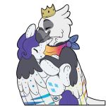 avian bandanna_scarf bird crown eyes_closed feathered_wings feathers friendship_is_magic hasbro headgear my_little_pony plushie rarity_(mlp) solo symrea telegram_sticker white_body wings