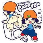 absurd_res amplifier anthro anus backsack balls beanie bottomwear butt canid canine canis chibi clothed clothing domestic_dog electronics floppy_ears footwear genitals hat headgear headwear hi_res hpyononyo looking_back male mammal microphone oversized_bottomwear oversized_clothing oversized_pants pants pantsless parappa parappa_the_rapper presenting presenting_hindquarters shirt shoes simple_background smoking sneakers solo sony_corporation sony_interactive_entertainment tail tank_top topwear young_adult